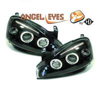 Paire De Phare Projecteur LHD Yeux D'Ange Clair Noir H1 H1 Pour Vauxhall Corsa C