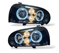 Paire De Phare Projecteur LHD Yeux D'Ange Clair Noir H1 H1 VW Golf III 1991-97