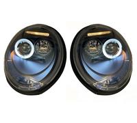 Paire De Phare Projecteur LHD Yeux D'Ange Clair Noir H1 H1 VW New Beetle 98-05