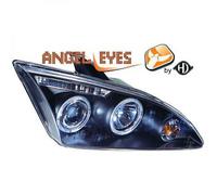 Paire De Phare Projecteur LHD Yeux D'Ange Clair Noir Pour Ford Focus II 04-07