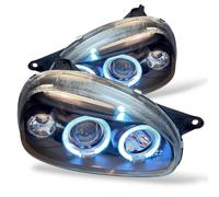 Paire De Phare Projecteur LHD Yeux D'Ange Clair Noir Pour Vauxhall Corsa B 93-00