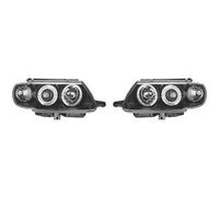 Paire De Phare Projecteur LHD Yeux D'Ange Clair Noir Rond Citroën Saxo 96-99