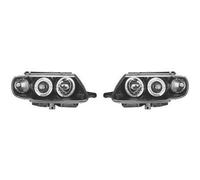 Paire De Phare Projecteur LHD Yeux D'Ange Clair Noir Rond Citroën Saxo 96-99
