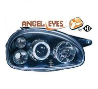 Paire De Phare Projecteur LHD Yeux D'Ange Noir Pour Vauxhall Corsa B 93-00
