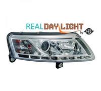 Paire De Phares À LED DRL LHD Clairs En Chrome D2S H1 Pour Audi A6 04-08
