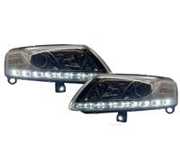 Paire De Phares À LED DRL LHD Clairs En Chrome H7 H1 Pour Audi A6 04-08.