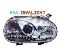 Paire De Phares À LED DRL LHD Clairs En Chrome Pour VW Golf IV 97-03