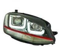 Paire De Phares À LED DRL LHD Clairs Noirs Avec Bande Rouge Pour VW Golf VII