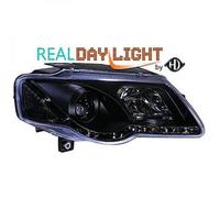 Paire De Phares À LED DRL LHD Clairs Noirs Pour VW Passat Berline 05-10