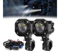 Paire de phares antibrouillard pour motos, projecteur de conduite auxiliaire Led, faisceau haut et bas, lampe clignotante Tangent. GG-spot-Yellow White