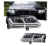 Paire de phares compatibles avec Audi A6L, C6 et S6 (2005-2006, 2007, 2008-2011) : phares LED modifiés avec clignotants séquentiels(Right-hand drive,Hernia)