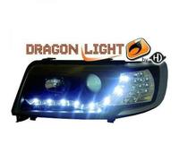 Paire De Phares De Projecteur LHD LED Dragon DRL Lights Noir Audi 100 C4 1990-94