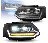 Paire De Phares Dynamiques À LED Noirs Pour VW Transporter T5.1 10-15