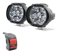 Paire De Phares LED De Moto Projecteur Avant Feux De Brouillard Supplémentaires 10W 12V Avec Interrupteur Pour Truck Moto Quad Scooter (2pcs)