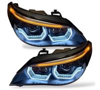 Paire De Phares Projecteur LHD Angel Eyes Noir H7 Pour BMW E60 E61 2003-07