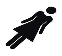 Paire de plaques de WC en acrylique pour porte de salle de bain Motif homme et femme Noir