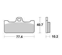 Sbs Dual Hi-tech Racing 711dc Carbon Organic Brake Pads Doré