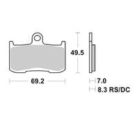 Sbs 782dc Carbon Organic Brake Pads Argenté