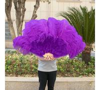Paire de plumes d'autruche jaunes moelleuses, éventail pour carnaval, fête, mariage, danse du ventre, spectacle, décoration DIY, 100 cm, violet foncé, 2 pièces, main droite