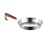 Paire de poêles à frire en acier inoxydable de 12 cm et 16 cm avec fond plaqué triple couche pour une répartition homogène de la chaleur et une compatibilité avec l'induction électrique (12 cm)