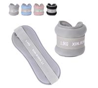 Paire de poids de cheville réglables en néoprène de 0,5 à 2 kg pour homme et femme, pour Pilates, fitness, course à pied, marche, gym, musculation, poignets et jambes (gris, 3 kg (1,5 kg x 2))
