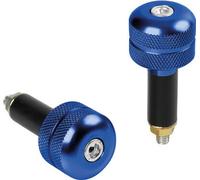 Paire de poids d'extrémité de guidon Lampa SU-3 bleu pour les motos avec des trous D.13mm - 17mm