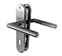 Paire de Poignée de porte sur plaque "Entraxe 165 mm" Inox 304 Mini "TINA" - Trou petite clé