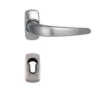 Paire de Poignée de Porte Sur Rosaces KLOSE "STELUS" + 2 Rosaces Cylindres couleur inox
