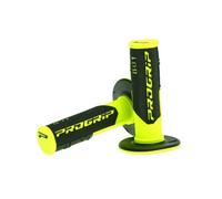 Paire de poignée noir et jaune clair ProGrip Oss Road 801 pour moto cross 50 à boite