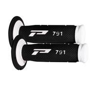 Paire De Poignées 791 PROGRIP 22/25 Mm Blanches Et Noires Pour Cross
