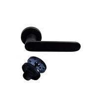 Paire de Poignées "A JOE" KLOSE besser sur Rosaces Rondes ALUMINIUM Noire - Condamnation sans voyant