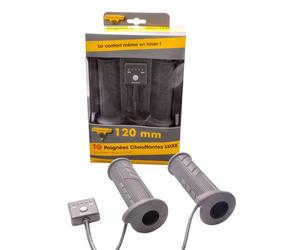 Paire de poignées chauffantes Tecnoglobe Luxe Quad Gris 120x22 mm