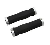 Poignee City Import Anatomique Mousse Noir Serrage Chc Argent L130mm (Paire)