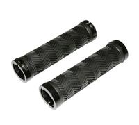 Paire de poignées city-VTT chevrons avec double collier Newton Noir