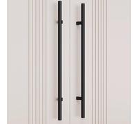 Paire de poignées de porte double face modernes en acier inoxydable brossé noir 1500 mm pour portes d'entrée, douche, bureau, hôtel, magasin