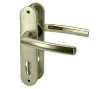 Paire de poignées de porte intérieur sur plaques aluminium blindé 190 mm cylindre Bricard Osmose