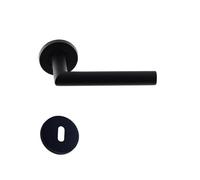 Paire de Poignées de Porte KLOSE besser Inox " ElsaN Noir Black Matt " Angle Vif - +1 Paire de rosaces à trou de clé
