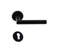 Paire de Poignées de Porte KLOSE besser Inox " ElsaN Noir Black Matt " Angle Vif - +1 Paire de rosaces cylindre