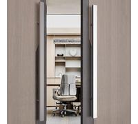 Paire de poignées de porte modernes double face en acier inoxydable brossé noir 1500 mm pour boutiques, bureaux, hôtels