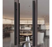 Paire de poignées de porte modernes double face en acier inoxydable brossé noir 1500 mm pour porte d'entrée, douche, magasin, bureau, hôtel - Design élégant d'accoudoir