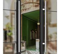 Paire de poignées de porte modernes double face en acier inoxydable brossé noir 1500 mm pour portes d'entrée, douche, bureau, hôtel - durable et élégant