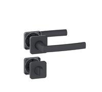 Paire de poignées de porte sur rosace à condamnation pour WC Vachette KOYA, noir