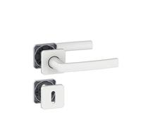 Paire de poignées de porte sur rosace trou Serrure Vachette KOYA, blanc