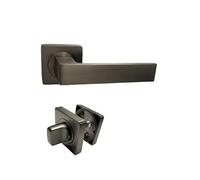 Paire de Poignées de Porte sur Rosaces Carrées "KLOSE besser" en ALUMINIUM Couleur Bronze anodisé "ELODIE " - +1 Paire de rosaces condamnation