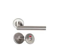 Paire de Poignées de porte sur Rosaces Rondes "" Elsa Angle Vif "" inox 304 KLOSE BESSER - Rosace: +1 Paire de rosaces condamnation +