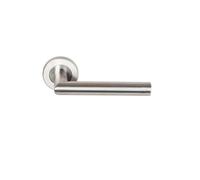 Paire béquilles Inox 304 angle vif sur rosace Vallon INOX IMPORT - ressort rappel C7 ép.38/50 mm - 173