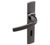 Paire de poignées de porte trou Serrure Vachette ARTIS chrome diamant noir
