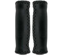 Paire de poignées de vélo vélo vélo rétro aspect cuir 125/125 mm noir