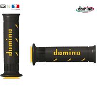 Paire de poignées Domino On Road A250 Moto Route Scooter Noir / Jaune