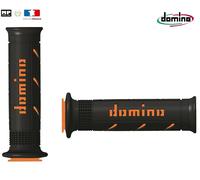 Paire de poignées Domino On Road A250 Moto Route Scooter Noir / Orange